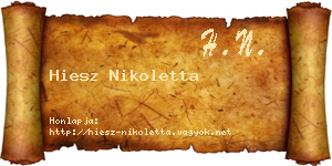 Hiesz Nikoletta névjegykártya