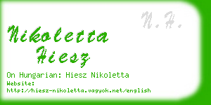 nikoletta hiesz business card